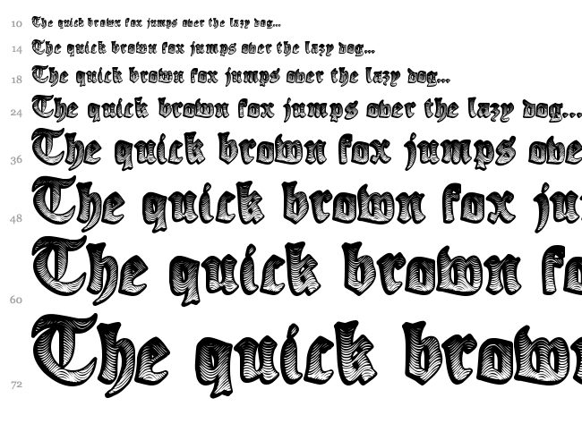 Ye Olde Oak font waterfall